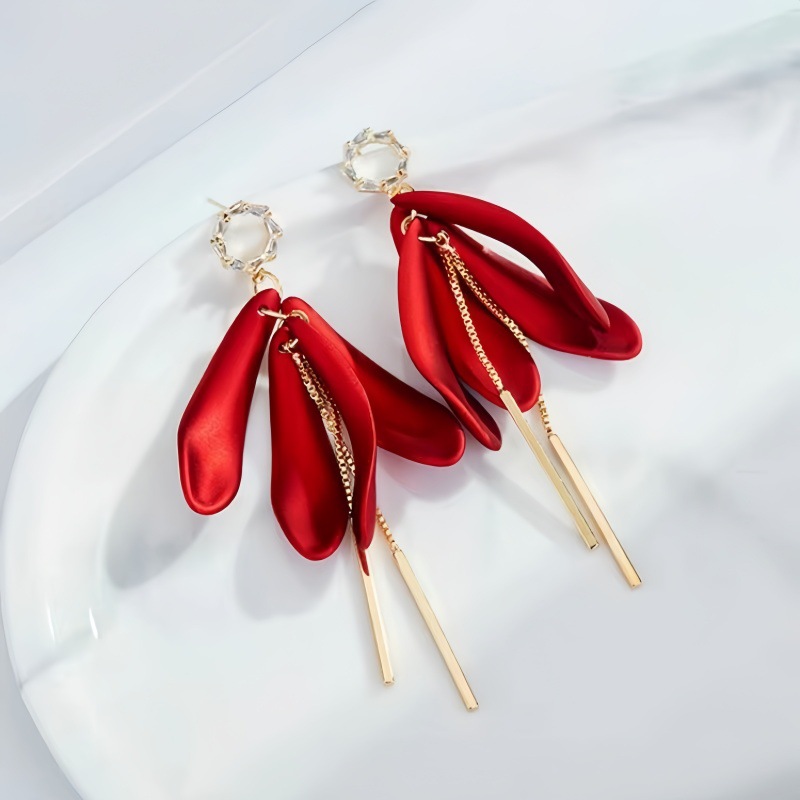 (Wholesale), red earrings, internet celebrity