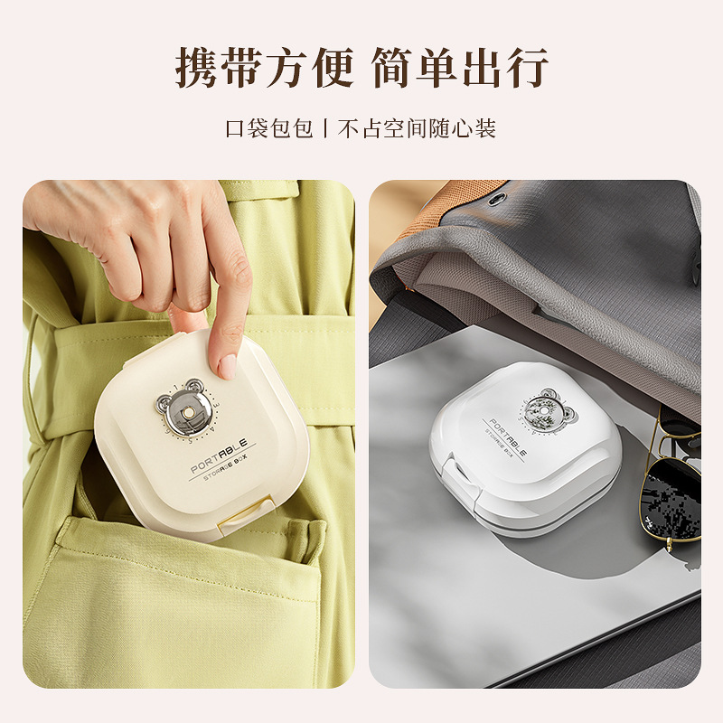 Caja de medicamento portátil empaquetada separada caja de almacenamiento tres comidas al día empaquetada sellada tabletas empaquetadas separadas caja de medicamento 7 días a la semana