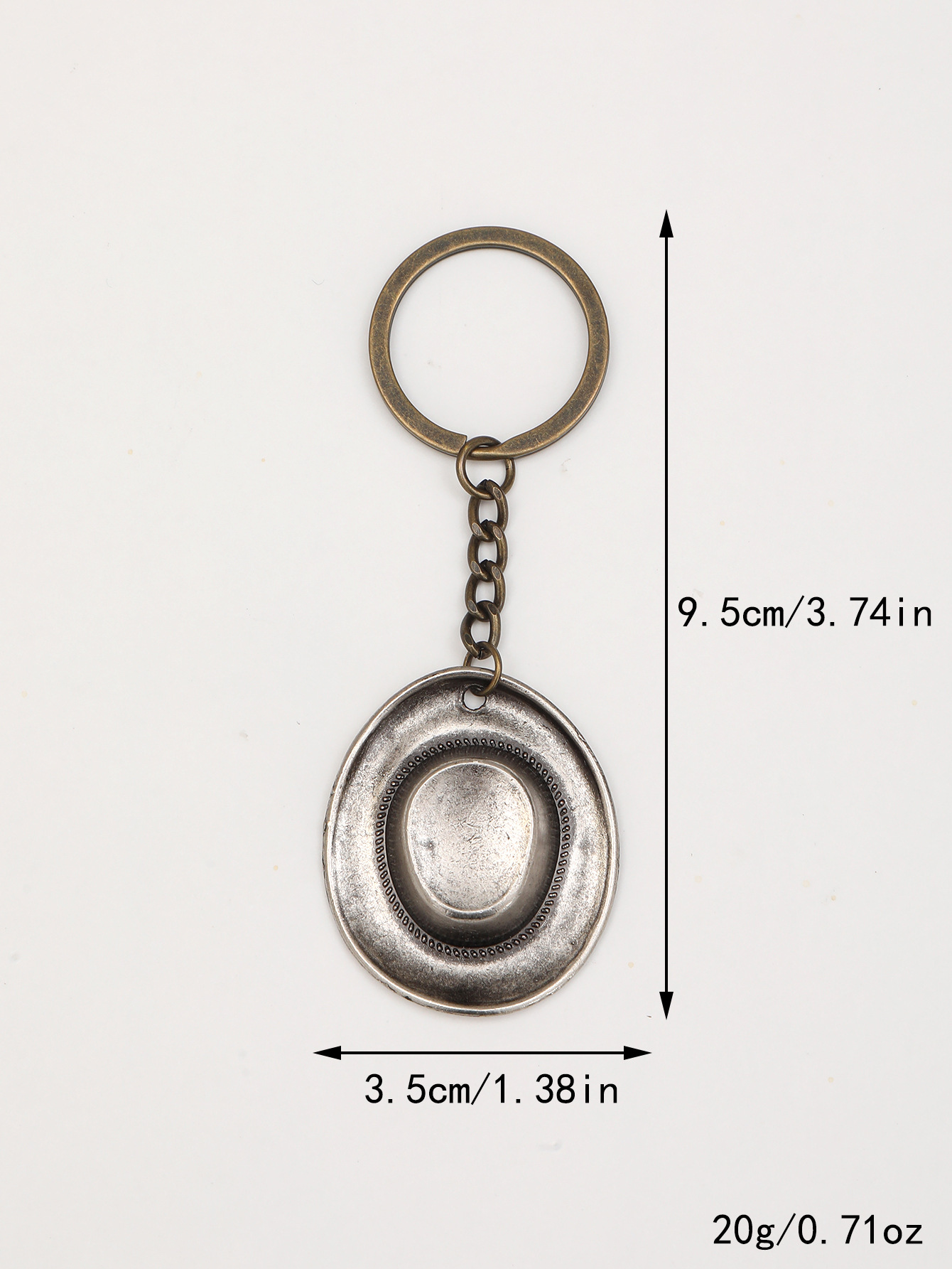 Retro Oval Alloy Keychain display picture 1