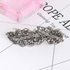 Big crystal, ponytail, metal retro hairgrip, black hairpins, simple and elegant design, wholesale