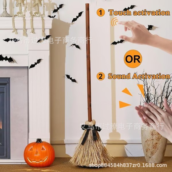 独立站Spooky Sounds Dancing Broom 幽灵舞动扫帚万圣家居装饰品|undefined