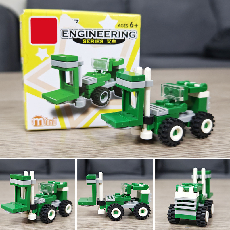 Green forklift 33 particles