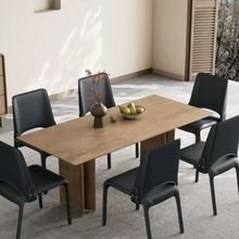 意式餐桌椅极简马鞍皮餐椅家用现代简约轻奢奶油风北欧凳子