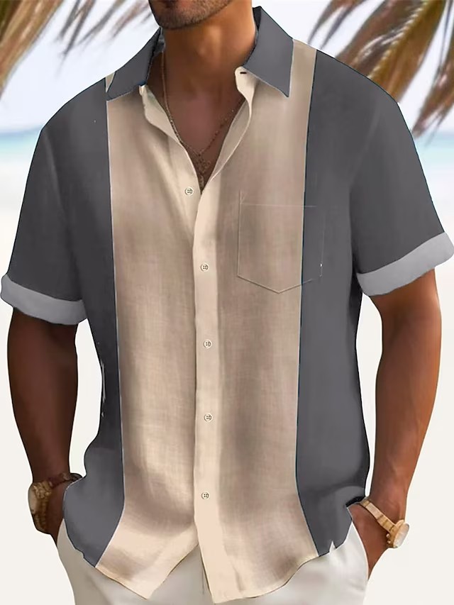 Men's Casual Long Sleeve Shirt Solid Colour Spring Lightweight_voghion.com