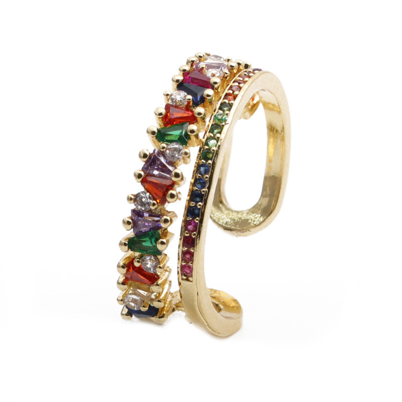 Fashion Colorful Zircon Adjustable Ring display picture 2