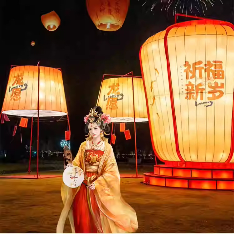灯笼定制巨型许愿灯祈福灯广告灯大灯笼大型花灯户外商场景区公园