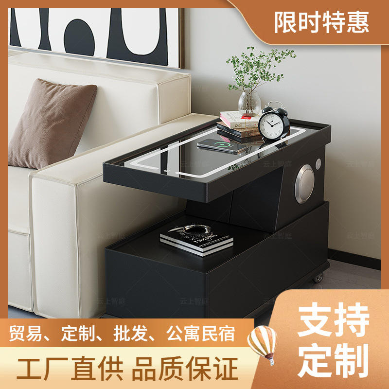 이동식 커피 테이블, 소형 아파트, 모던하고 심플한 사이드 캐비닛, 가벼운 럭셔리 거실, 이탈리안 미니멀리스트 새 소파 사이드 테이블 카트