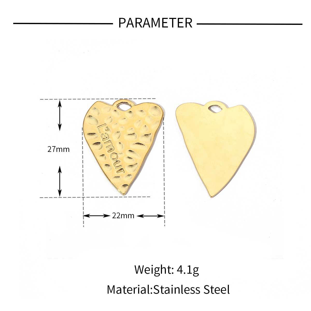 12g Weight Pendant Jewelry Making Type 18*10mm, 20*14mm, 22 * 27mm Jewelry Making Size DIY Jewelry Accessories Classification 3 PCS/Package Quantity Titanium Steel Material Geometric, Heart Shape Pattern Plating Design Elegant, Simple Style, Streetwear Style 3 PCS/Package 18*10mm 20*14mm 22 * 27mm Titanium Steel Geometric Heart Shape Pendant 4