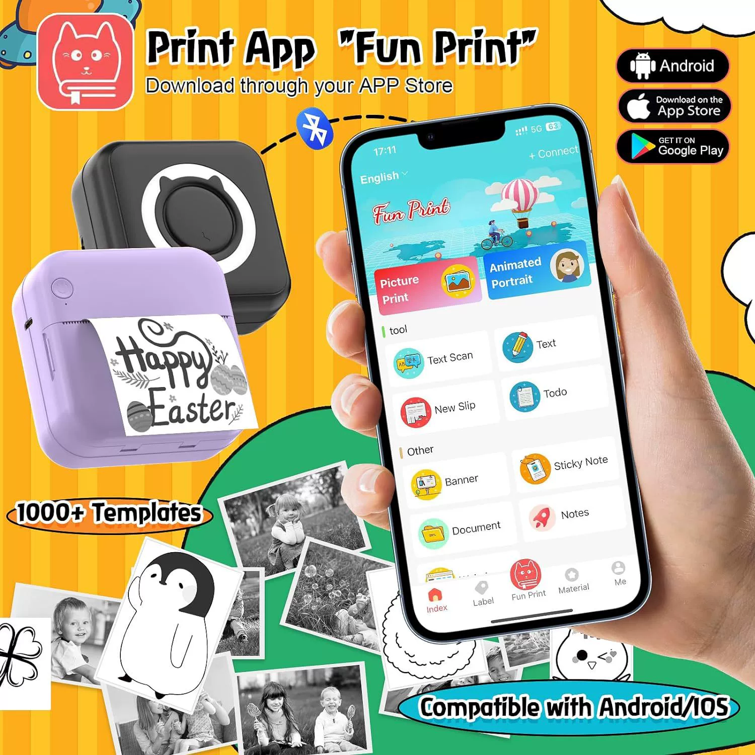 (Cross-border trading), small printer, mobile phone, bluetooth