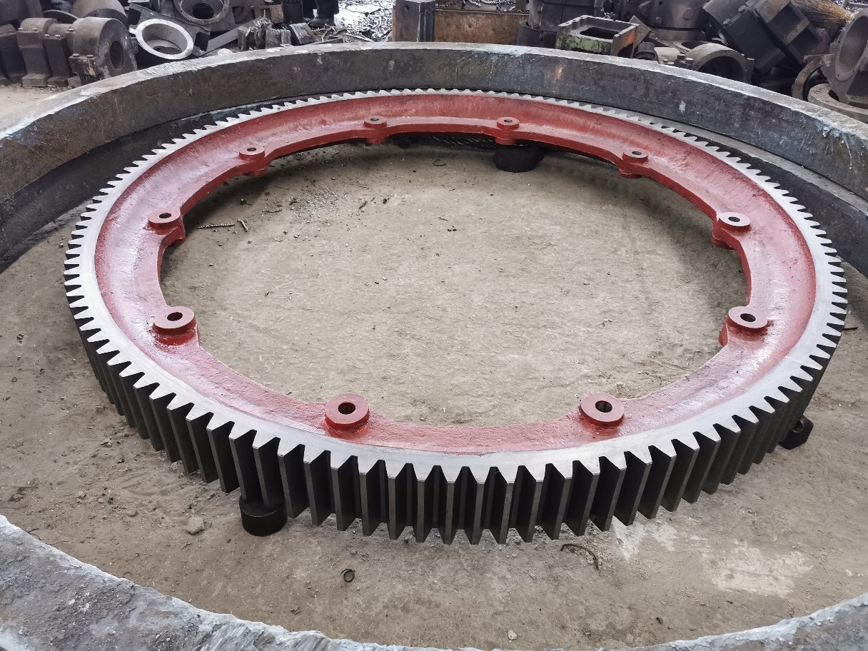 铸造大齿轮，回转窑用配件，烘干机齿圈轮带，托轮挡轮