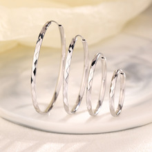 欧美时尚明星同款耳扣夸张经典车花大圈耳环闪耀宽面空心菱形耳饰