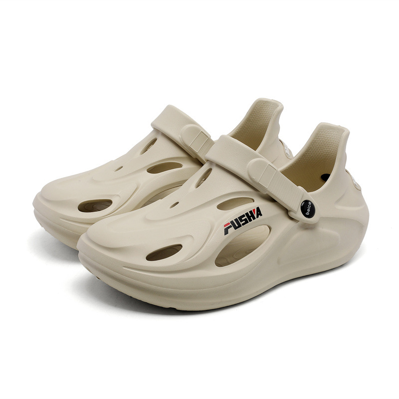 Zapatos con agujeros de suela gruesa para hombres, ropa exterior de verano, antideslizante, zapatos de vadeo de playa, zapatos de río, sandalias Baotou