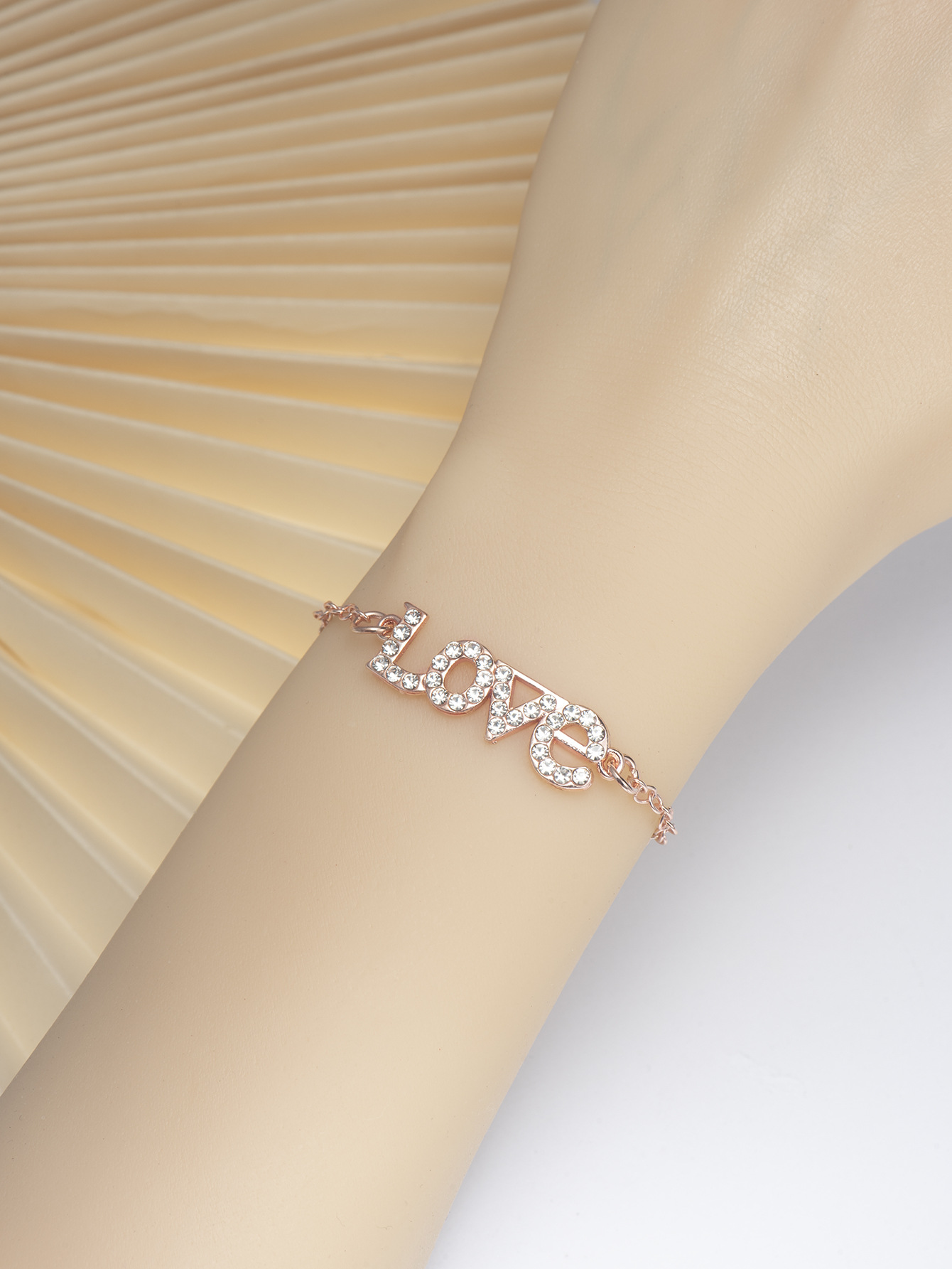 10g Weight Alloy, Rhinestones Pendant Material Rhinestones Inlay Material Bracelets Classification Alloy Chain Material 1 Piece Quantity Holiday, Daily, Street Occasion Alloy Material Letter Pattern Women's Gender Inlay Design Lady Style Lady Letter Rhinestones Alloy Wholesale Bracelets 13