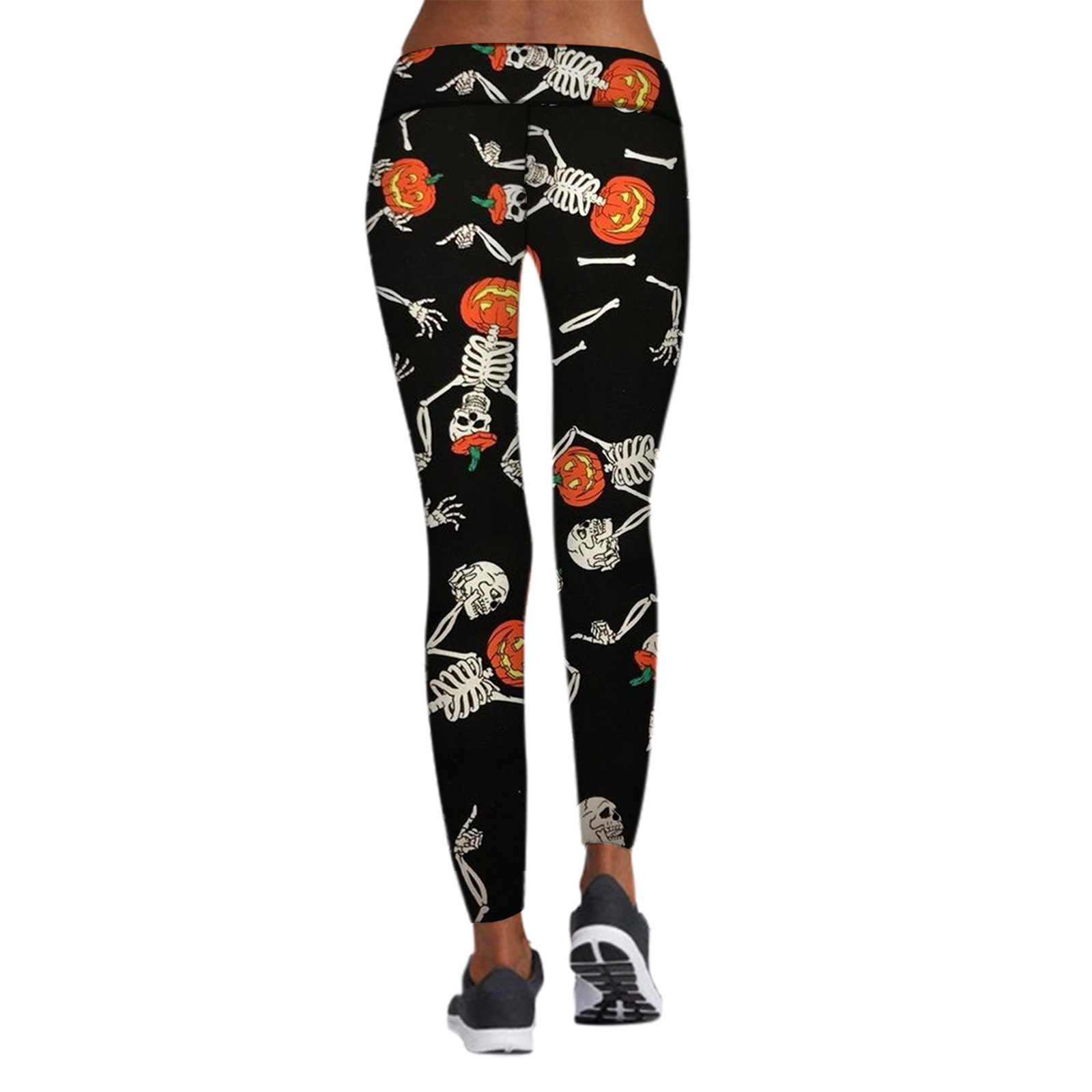 Mujer wish crossover impares leggings de comercio exterior elásticos deportes de Halloween leggings de impresión digital pantalones lápiz de yoga alto
