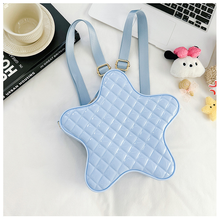 2025 New style fashionable star Backpack, diamond-shaped PVC jelly bag, fresh and sweet campus ladies' backpack undefined