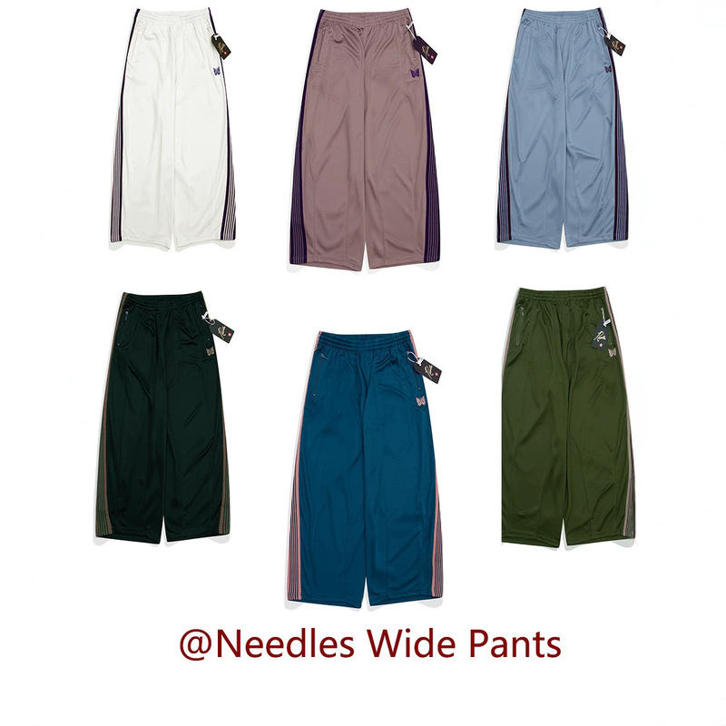Needles Track Pants Butterfly Embroidery Wide-Leg Pants Japanese Style Trendy Brand Loose Sports Trousers Unisex Needles Track Pants Butterfly Embroidery Wide-Leg Pants Japanese Style Trendy Brand Loose Sports Trousers Unisex