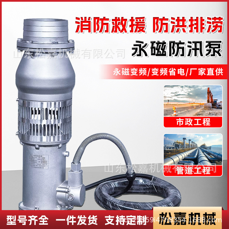 Bomba sumergida de frecuencia variable de imán permanente bomba de inmersión de aceite de gran caudal riego de tierras agrícolas rescate de emergencia bomba de bombeo de agua pequeña