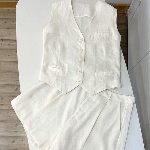 Summer 2025 New Korean Style Thin White Vest Suit Shorts Set Trendy Sleeveless Vest Outerwear for Women