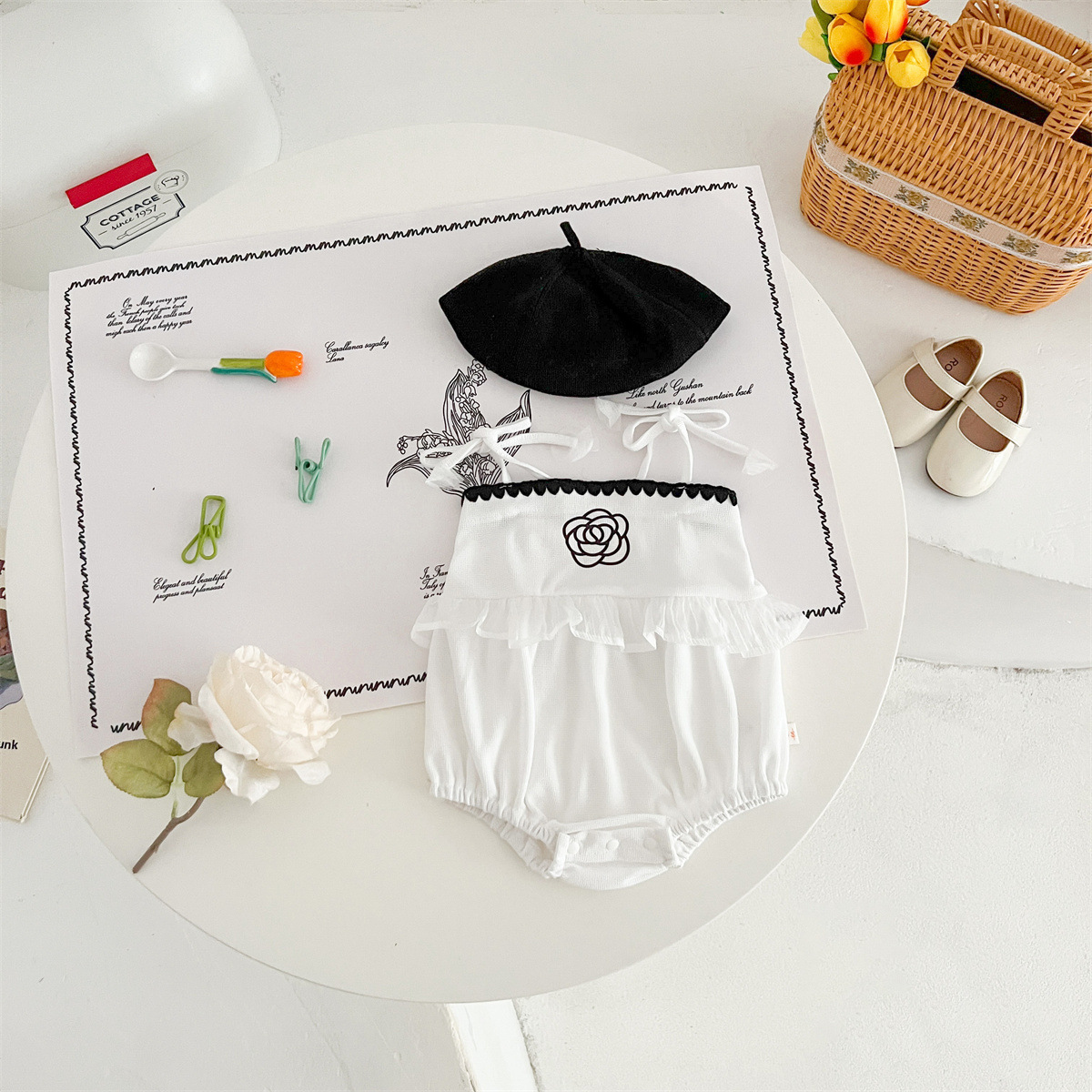 Baby's Korean-style Summer Clothes Female Baby's Super Foreign-style Cool Small Sling Hacky Triangle Bag Fart Clothes Thin