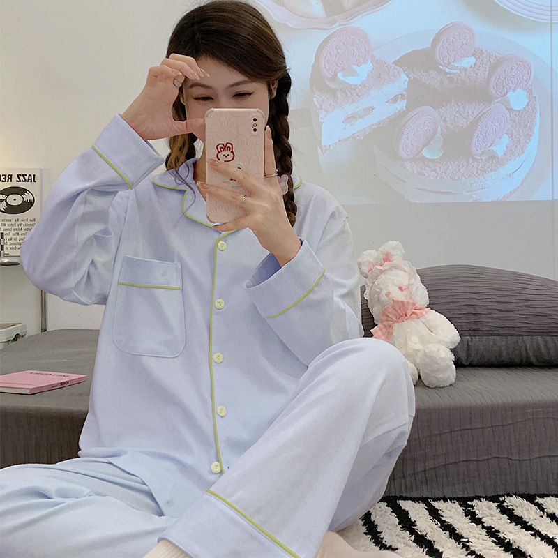 パジャマの女性春秋綿質の薄い長袖は甘いカーディガンを着ることができます。|undefined