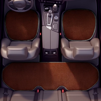 Car Seat Cushion Honeycomb Cushion: Seat cushion, seat cover - brown-suit-26032121