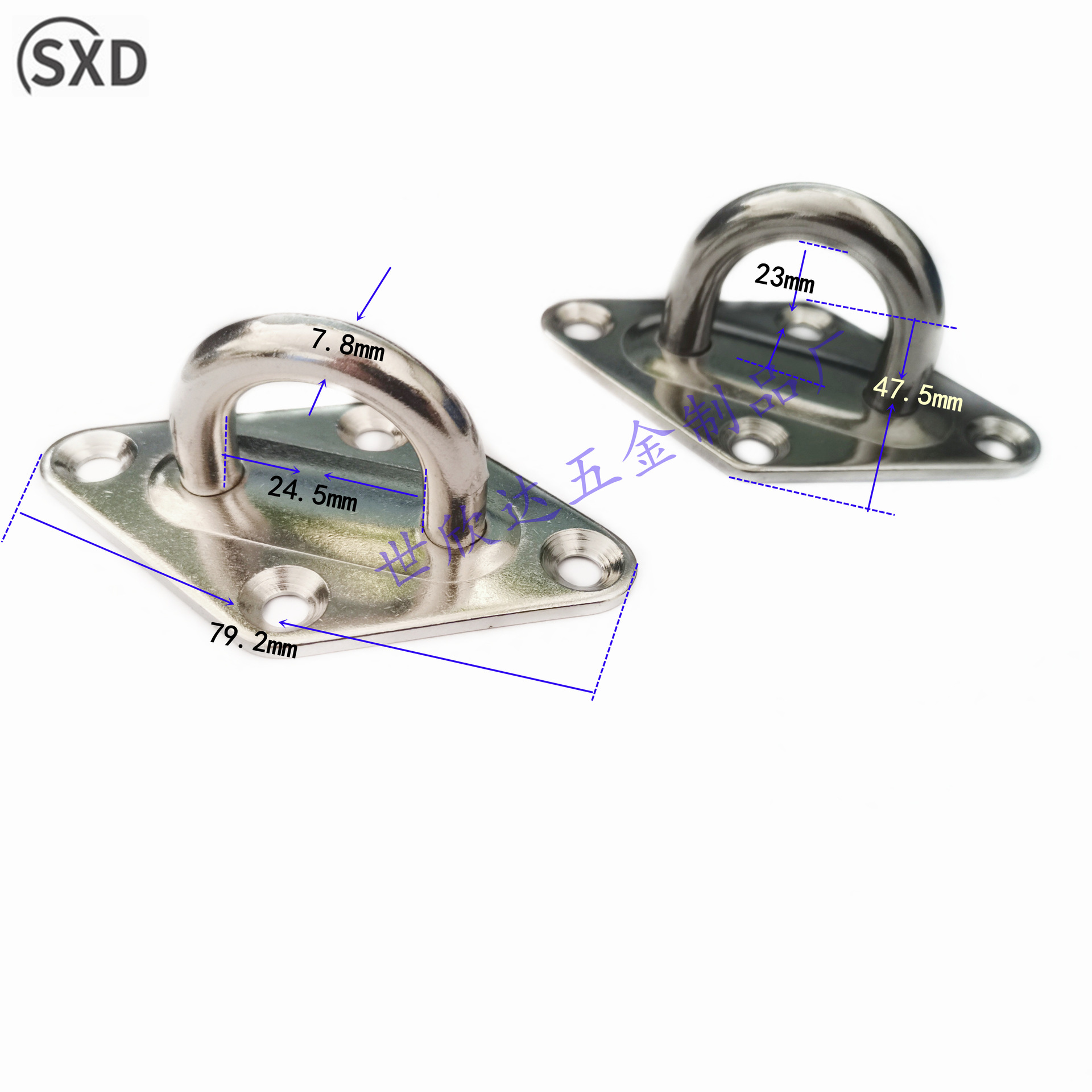 厂家直销 索具304不锈钢眼板菱扣 船用五金遮阳帆配件 菱形吊钩