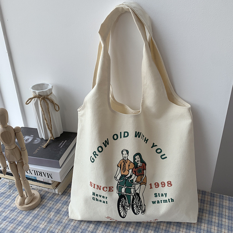 Nueva bolsa de lona de las mujeres de verano nicho de arte suplemento auto-estudio de viaje de gran capacidad de la clase de estudiante bolsa de libros de lona image 9