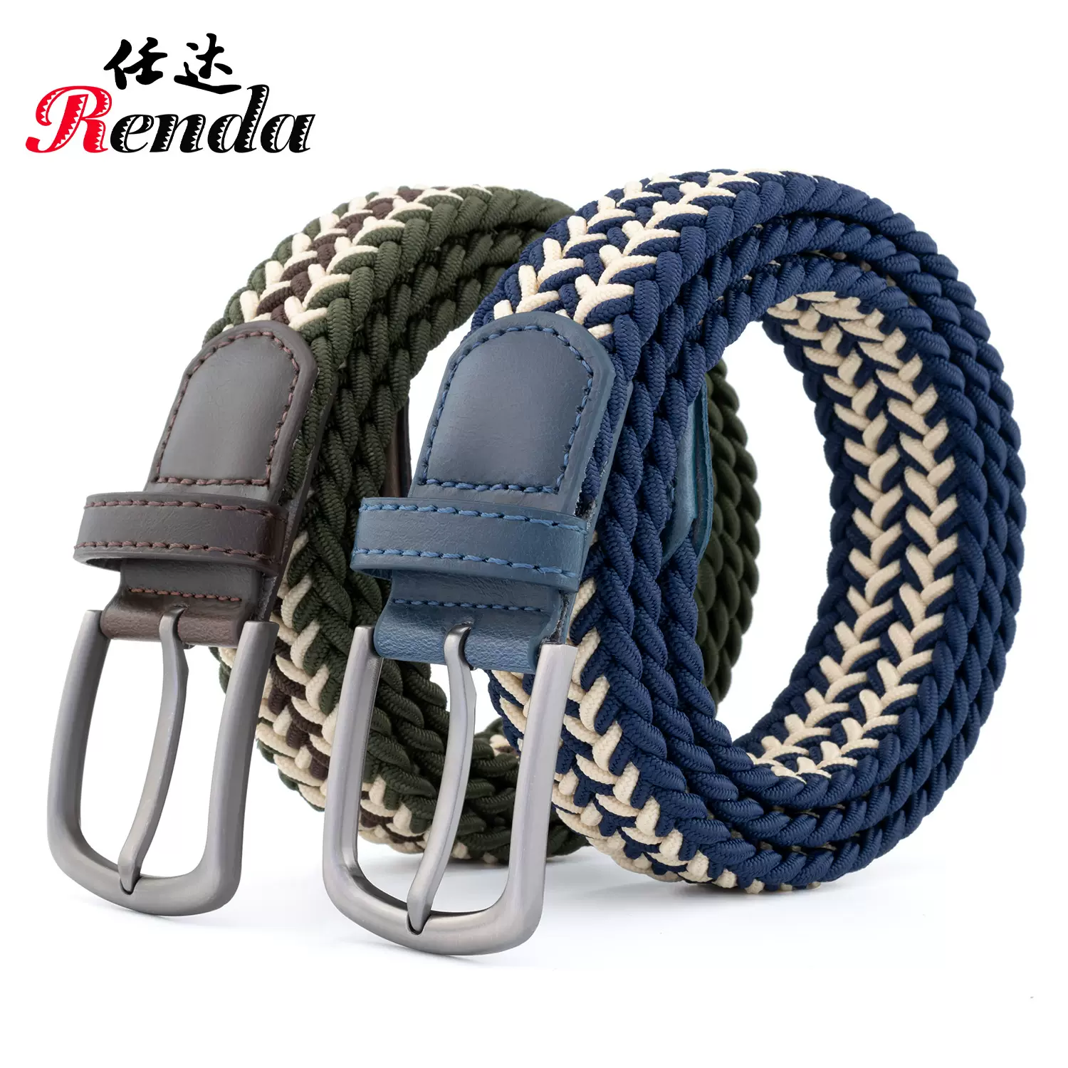 新款麦穗纹合金扣弹力涤棉腰带男女同款简约休闲高尔夫腰带