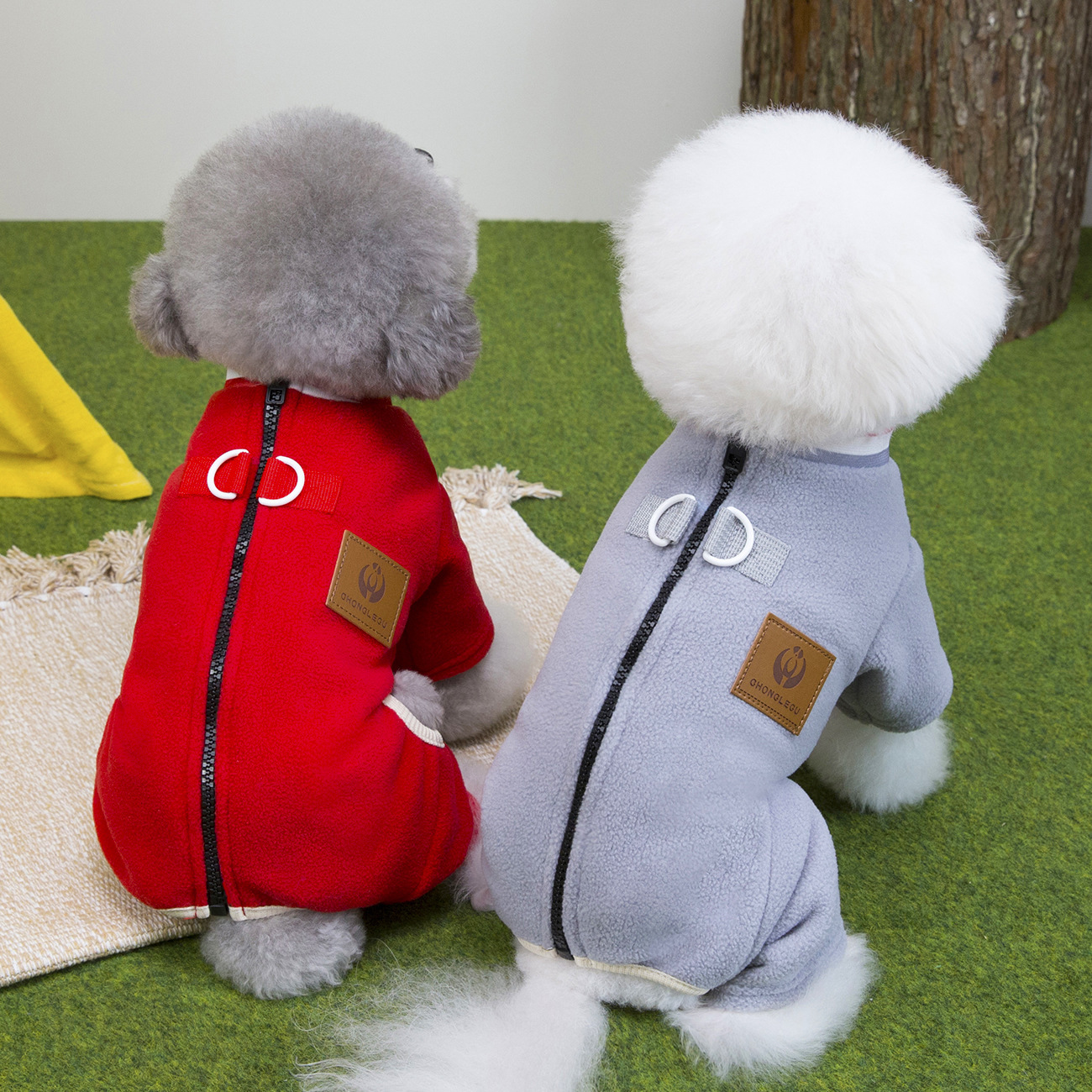 狗狗加厚棉衣泰迪秋冬装比熊博美小型犬猫咪可牵引摇粒绒四腿衣服