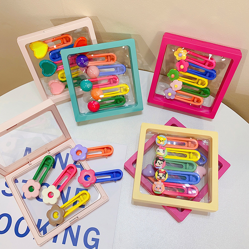 Corea del Sur niños flores amor hyununa clip de pelo chica personaje dibujos animados tarjeta clip lateral clip