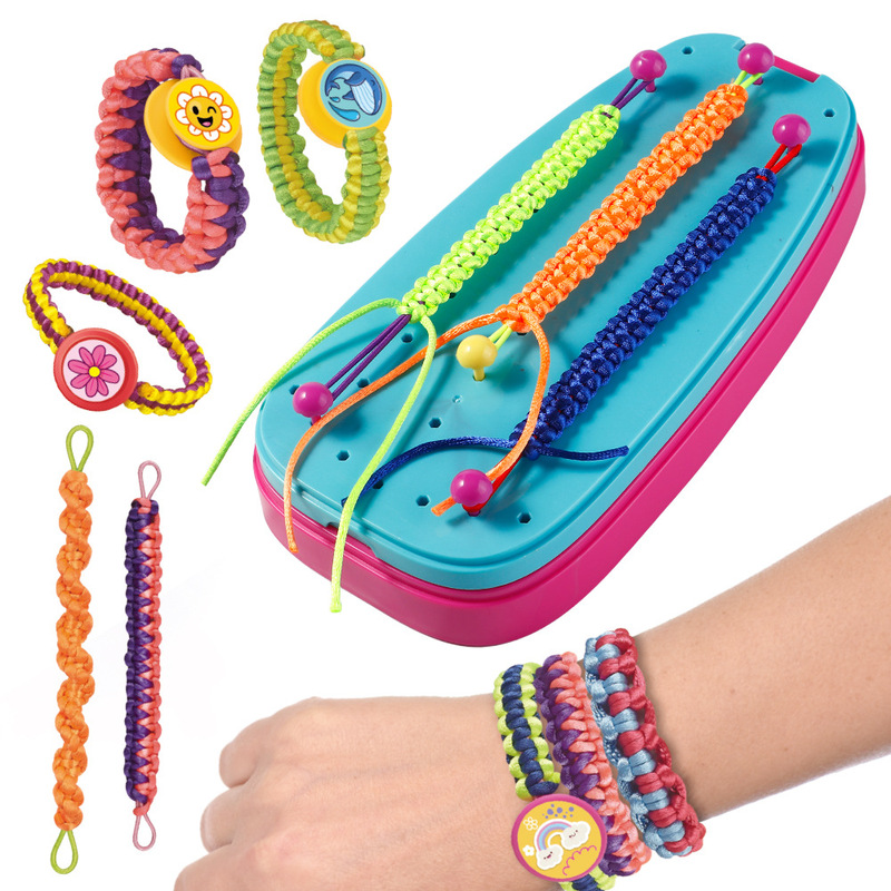 Cross-Border Bracelet Braider Set Children's Play House Toys Colorful Bracelet Making Craft Braiding Girl Gift
