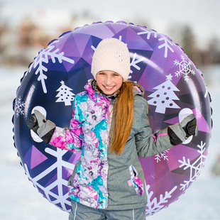 Adult Pvc Ski Tire Kidsren's Snowboard Inflatable Ski Circle Double Playing in the Snow Double Handle Snow Toy