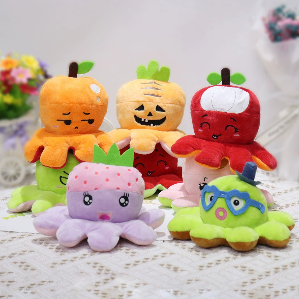 В наличии фруктовая игрушка осьминога поворачивает лицо осьминога поворачивает маленькую куклу осьминога плюшевая кукла оптовая продажа с фабрики