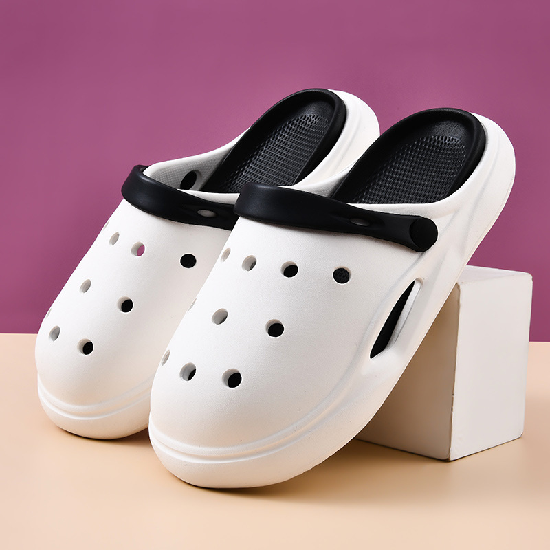 Women's Hole Shoes for Outwear Summer Soft Bottom Wear-Resistant Heap Top EVA Contrast Breathable Non-Slip Deodorant Beach Sandals Women's Hole Shoes for Outwear Summer Soft Bottom Wear-Resistant Heap Top EVA Contrast Breathable Non-Slip Deodorant Beach Sandals