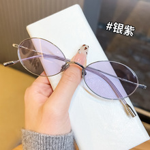 近视眼镜女2420小框文艺复古高度数椭圆框纯钛镜框全钛眼镜框批发