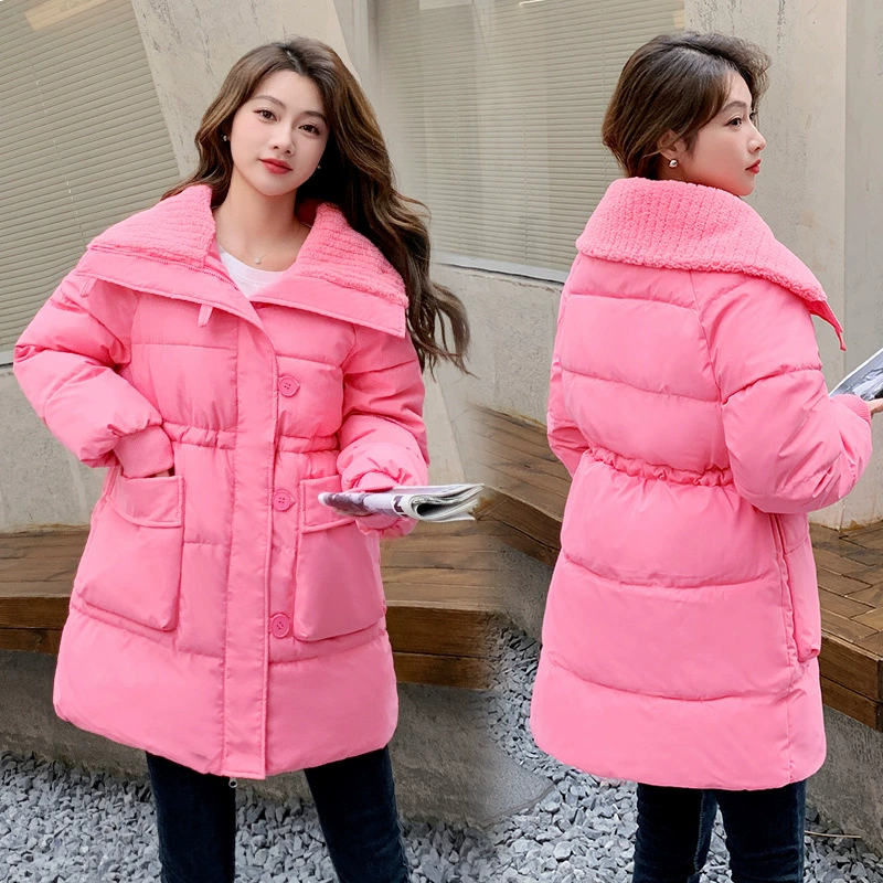 Длинная демисезонная пуховая куртка красного цвета с пухом, увеличенная толщина