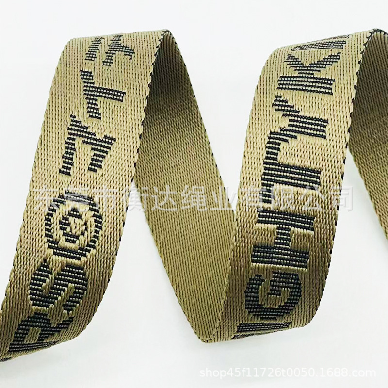 Personalizado poliéster mate monocromático cóncava oscuro jacquard correa de tela bolsas zapatos sombreros cinturón bolsas cinturón cinturón cinturón de mano correa de tela
