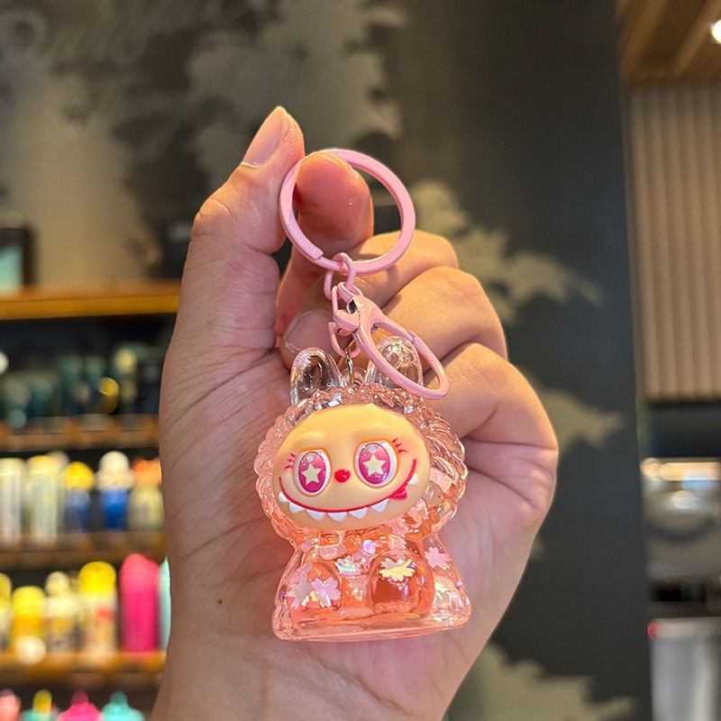 水晶入油流沙瓶拉布布钥匙扣女生背包挂饰串珠手机链条挂件精品店|undefined