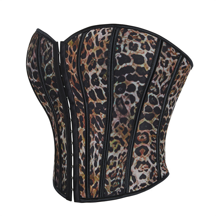 Nuevo patrón de leopardo de botón de fila única para mujeres para limpiar el pecho de soporte de pecho para reunir la corte en forma de chaqueta Aliexpress suministro transfronterizo
