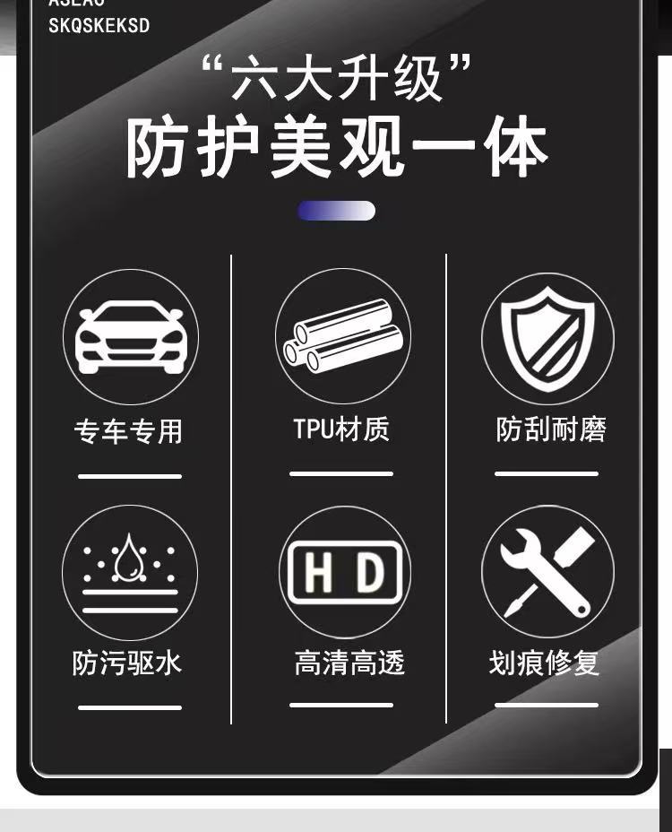 Suitable for Mercedes-Benz CLE300/260 light control blackened headlight protective film TPU tail light color change film TPU car film