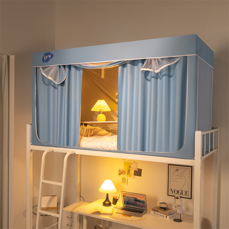 Nuevo tipo de instalación gratuita dormitorio de estudiantes cama individual mosquitera anti-mosquitos 2025 nueva cama superior e inferior dormitorio para bebés anti-caída