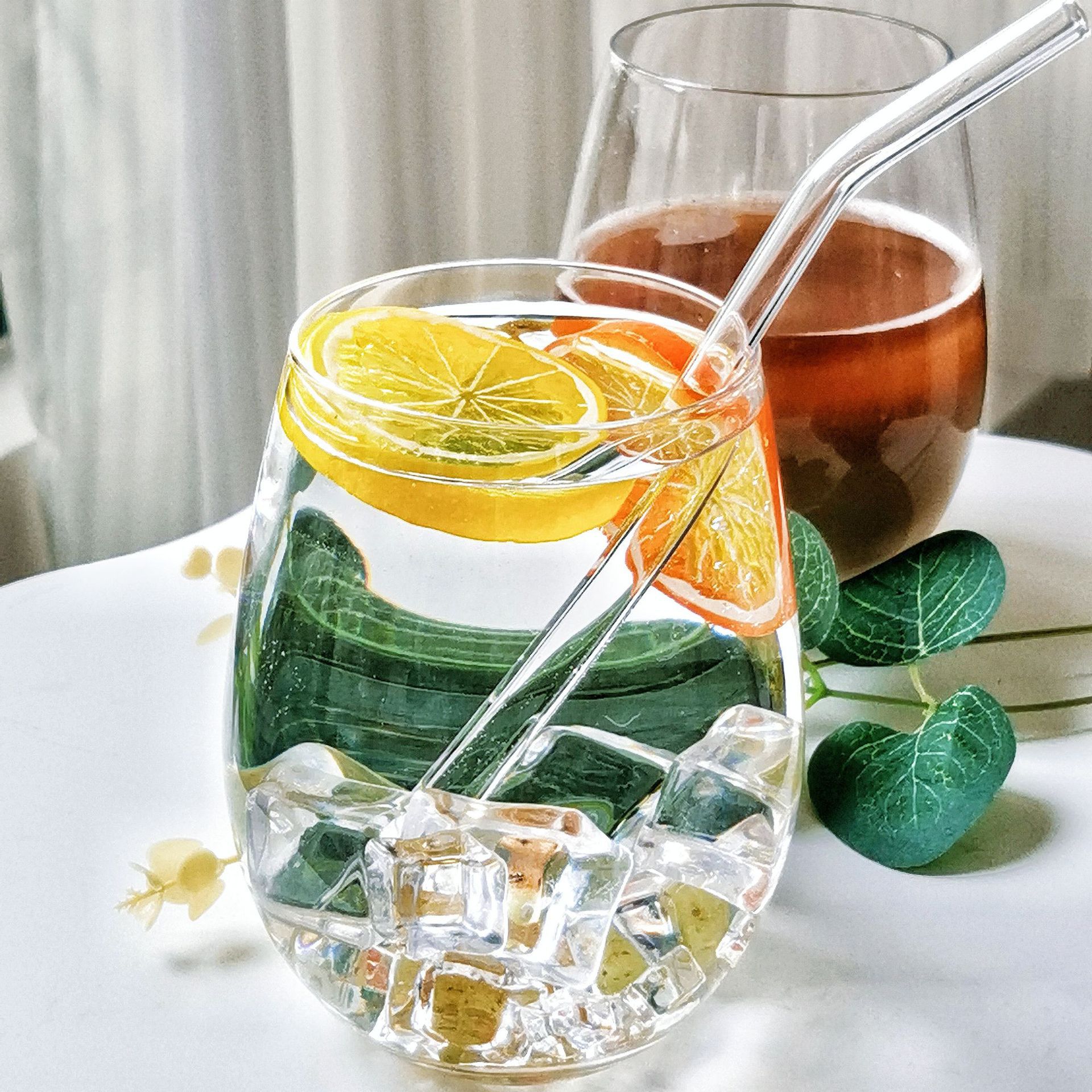 Simuxuins Red Net Restaurant Vaso de vidrio Taza de bebida ultraligera Taza de bebida de soda Taza de agua con burbujas Taza de jugo