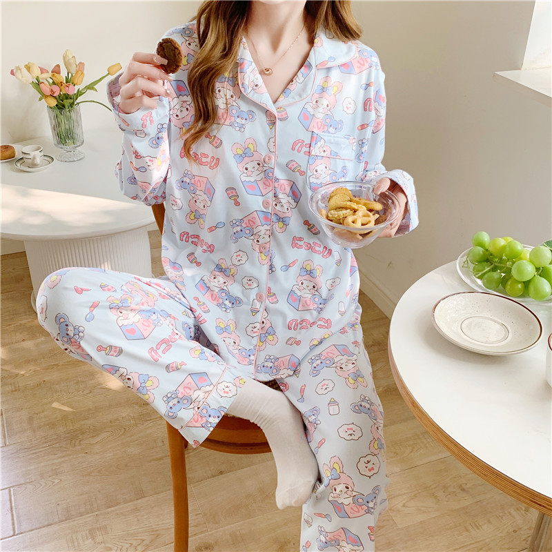 Ropa de confinamiento de primavera con almohadilla en el pecho cardigan de algodón artificial pijama de maternidad pantalones de manga larga ropa de hogar de enfermería posparto verano