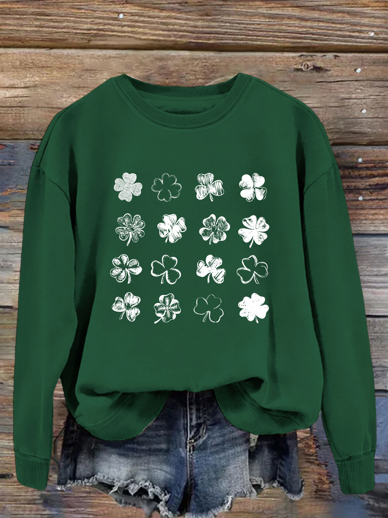 Women's Hoodies Long Sleeve Casual Streetwear Shamrock display picture 22