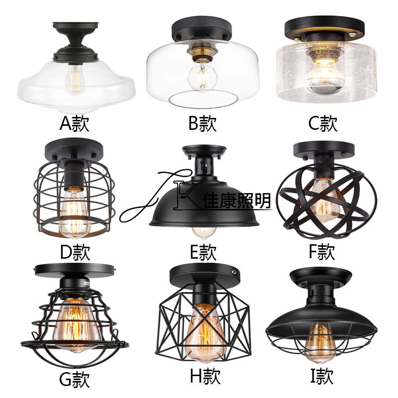American farmhouse ceiling lamp corridor kitchen bedroom lamp stairs living room retro country home cage led lamps