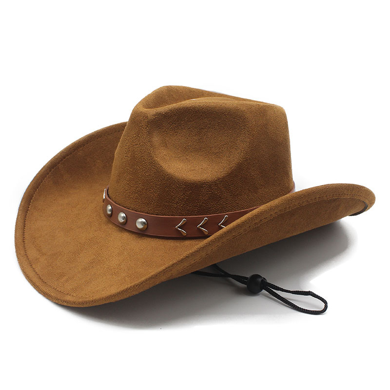 European and American Retro Suede Western Cowboy Hat Xizang Style Big Brim Hat Men's and Women's Jazz Hat Riding Hat Sun Hat