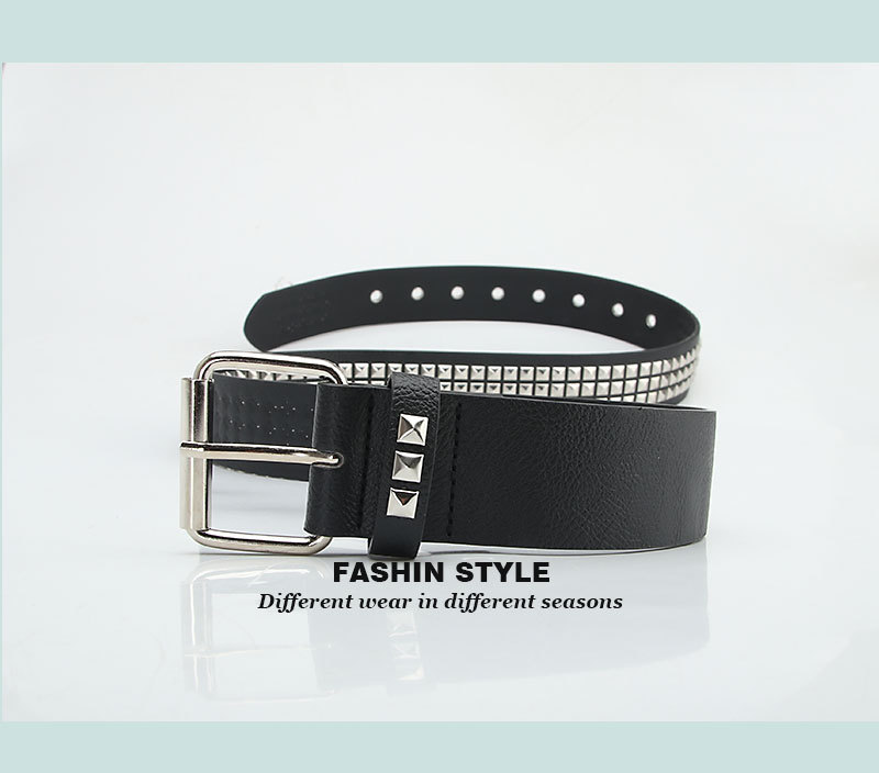Punk Belt With Square Pyramid Rivets For Men And Women_voghion.com