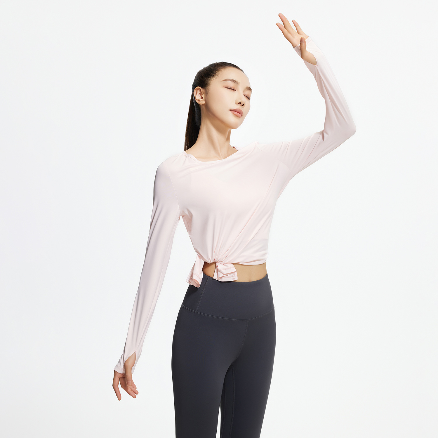 Ju Yi Tang nuevo hielo manga larga chaqueta de yoga refrescante suelta y transpirable jersey de yoga