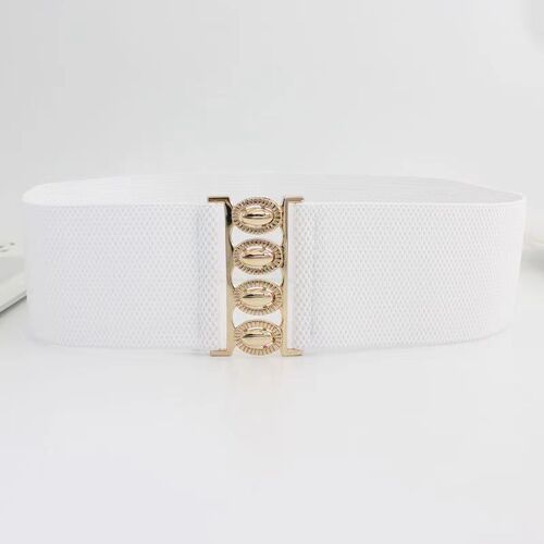 Elastic loose fashionable simple wide belt for women to match dresses, sweaters, suits, waist cincher, black