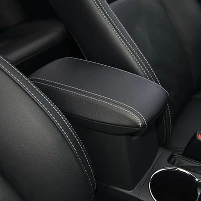 Sürətlər qutusu və əl tormozu başlıqları, 14-18 Toyota Corolla Armrest Case - black-leather-gray-line-without-label